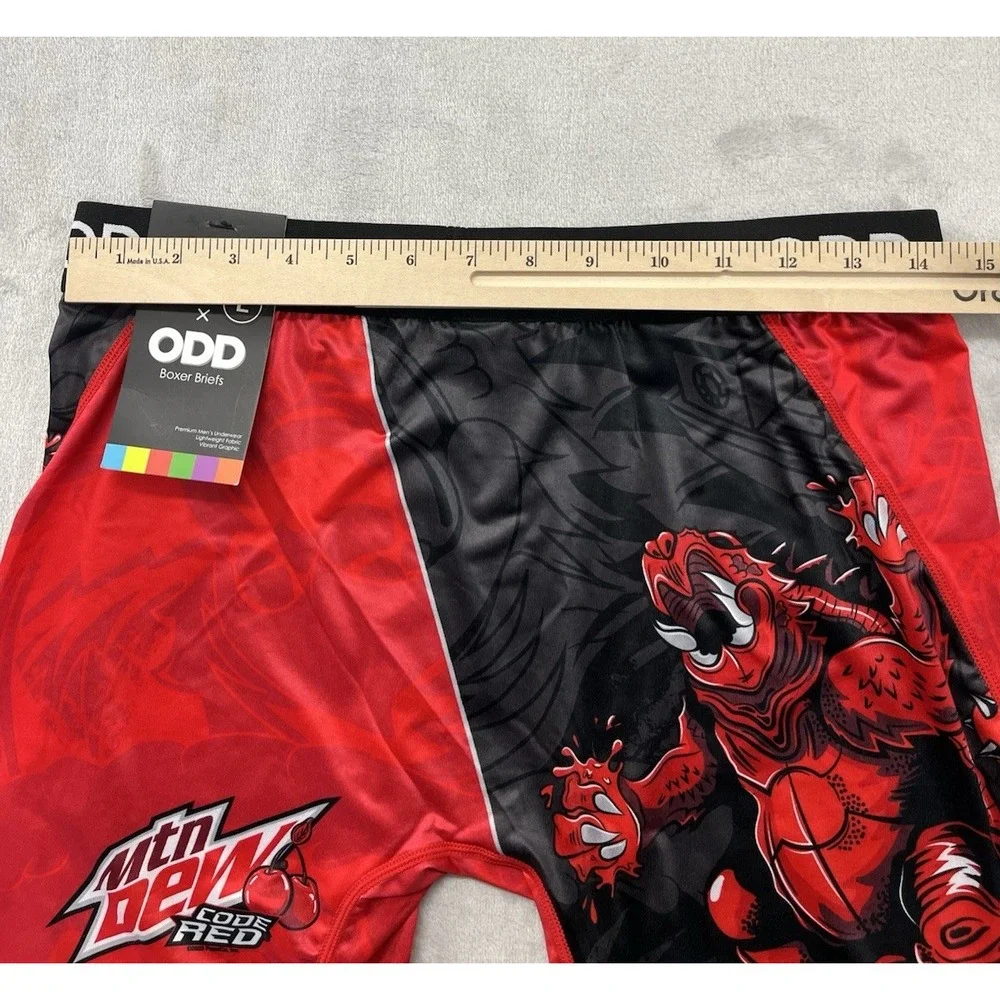 STAND OUT BE ODD Boxer Briefs Men Large Multicolor Mtn Dew Coder Red Underwear